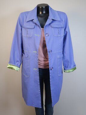 Denim&Co Lavender Coat with Lime Lining